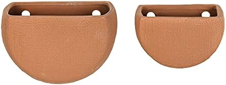 Main + Mesa Modern Boho Stoneware Wall Mount Planters, Terracotta - Image 6