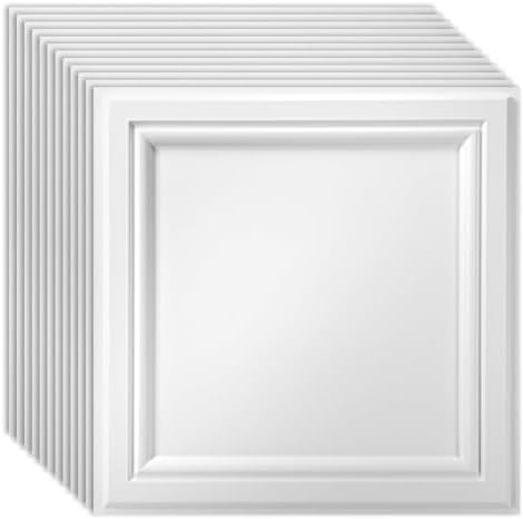 Art3d 24 Pack PVC Ceiling Tiles 24x24 Inches, Snow White by Art3d