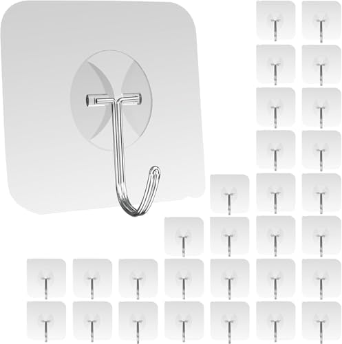 Latoxcaa 30-Pack Heavy Duty Wall Adhesive Hooks by Latoxcaa-SpaceMaster