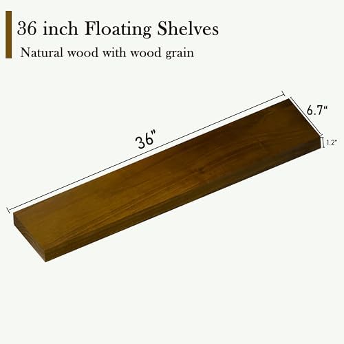 ROGMARS 36 Inches Long Walnut Floating Shelves - Image 2