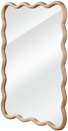 GDFStudio 20"x30" Wavy Rectangle Solid Wood Frame Mirror, Bohemian Decorative - Image 7