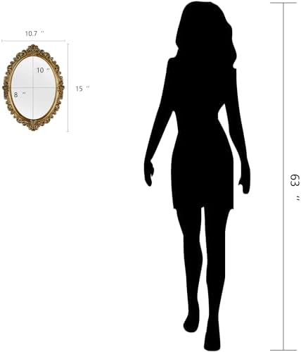 OIGUMR Small Oval Wall Mirror Resin Frame Size：15 x 10.7 inch - Image 2