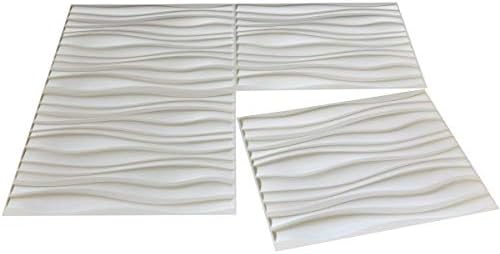 Art3d Decorative 3D Wall Panels Big Wave Deisgn, 31.5"x24.6" Matt White - Image 5