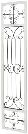 Deco 79 Wood Scroll Home Wall Decor Distressed Ornamental Panel Wall Sculpture - Image 2