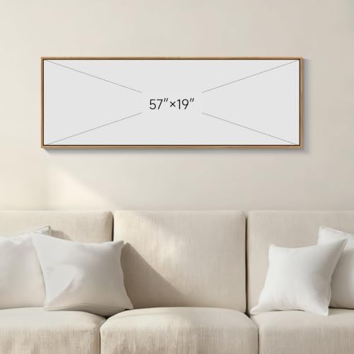 Framed Long Narrow Boho Abstract Mountain Landscape Wall Art, 60x20 In - Image 3