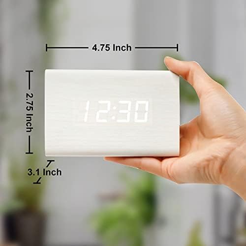 GEARONIC Digital Alarm Clock Wooden Alarm Clock Wood Modern Triangle Alarm - Image 6