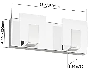 Aipsun 2 Lights Modern LED Bathroom Vanity Light Acrylic Stainless Steel Chrome - Image 3