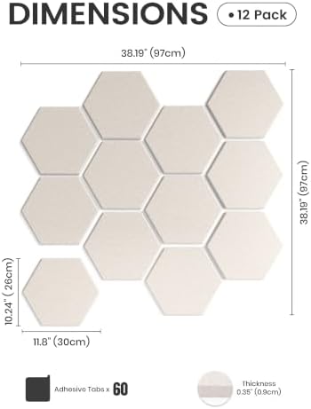 Fluxynara 12-Pack Hexagon Felt Bulletin Board Tiles - Image 2