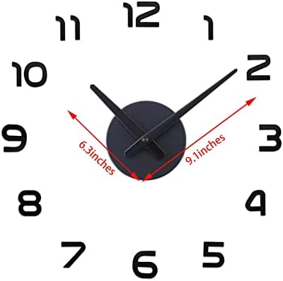 THIDARGO 3D DIY Wall Clock Arabic Numerals Clock Frameless Mirror Surface Wall - Image 3