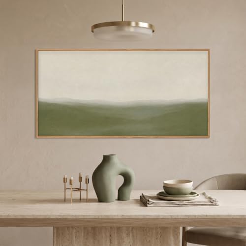 Aryroi Sage Green Abstract Landscape Framed Canvas Wall Art Set, Watercolor - Image 4