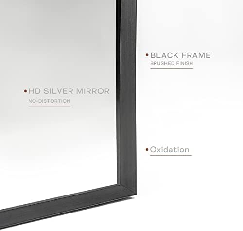 Black Arched Mirror 20x30in, Metal Framed Bathroom Vanity Wall - Image 3