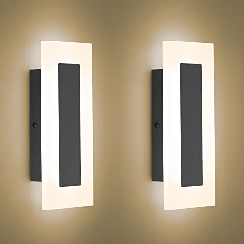 LMQNINE Modern LED Acrylic Black Wall Sconce Warm White Light 3000K by LMQNINE