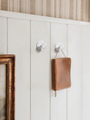 4 Pack Adhesive Coat Hooks for Bathrooms White Wall Robe Towel Hooks for - Image 4