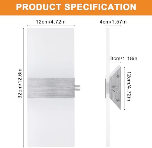 Lightess Modern Dimmable 12W LED Wall Sconce - Image 4
