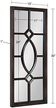 Kate and Laurel Cassat Window Wall Accent Mirror, Dark Bronze, Rustic - Image 4