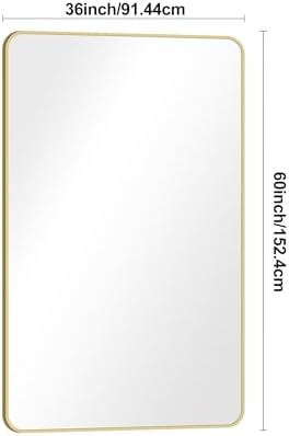 BONEWEI Gold Bathroom Mirror, 60x36 inch Wall Mirror - Image 7