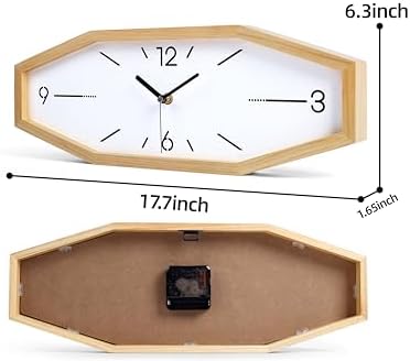 Wooden Retro Wall Clocks, 18 Inches Square Clocks Rectangular Wall Clock - Image 2