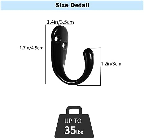 Kruodop 4 Pack Wall Hooks Wall Mounted Coat Hooks - Image 2