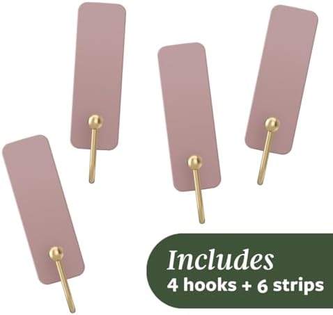 Command Medium Hooks, 4 Hooks, 6 Strips, Dusty Rose - Image 3