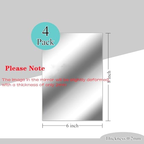 8x6 Inches Self Adhesive Acrylic Mirror Tiles 0.2mm Waterproof Flexible Mirror - Image 2