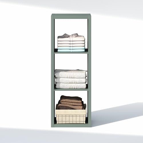 Furinno Cubic Extra Thick 3-Cube Closet Organizers and Storage, Sage Green - Image 6