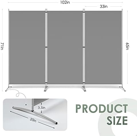 RANTILA 3 Panel Room Divider, 6 Ft Tall Folding Privacy Screen Freestanding - Image 2
