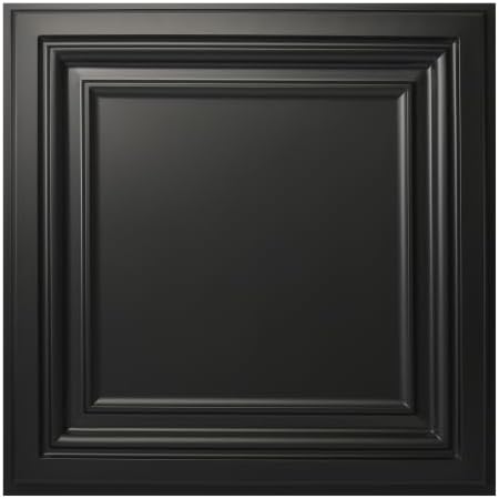 Art3d PVC Drop Ceiling Tiles 24x24 in, 96 Sq.Ft, Matte Black by Art3d