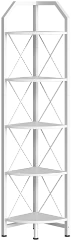 CHOEZON 5-Tier Corner Shelf, Industrial Corner Bookshelf, 59.4" Corner Storage - Image 7
