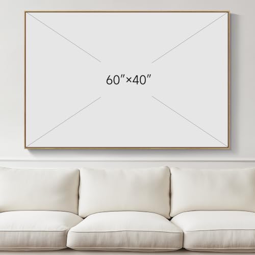 Extra Large Framed Neutral Beige Abstract Wall Art, Horizontal 60x40 In - Image 7