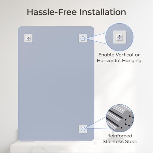 USHOWER 2-Pack Frameless Bathroom Mirrors - Image 4