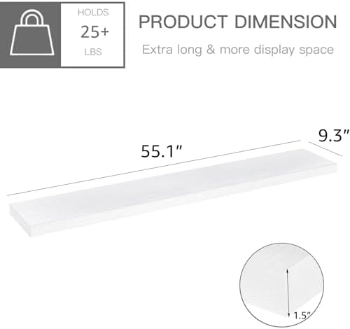 QEEIG Extra Long Floating Shelves - Image 3