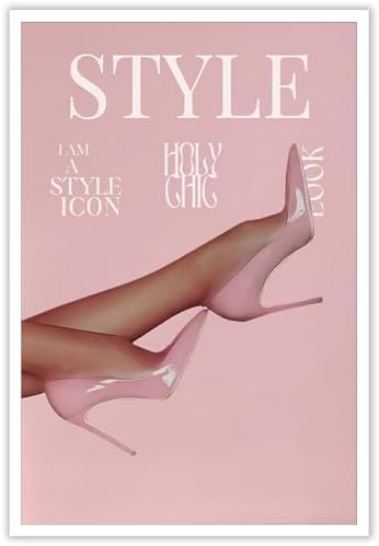 Trendy Pink Heels Poster High Heel News Headline Canvas Wall Art I Am A Style by Unknown