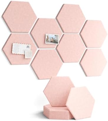 Fluxynara 8-Pack Hexagon Felt Bulletin Board Tiles by FLUXYNARA