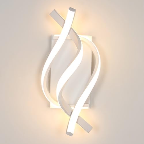 DELIPOP Modern LED Wall Sconce, 3000K Spiral Indoor Wall Light, 21W Acrylic LED by DELIPOP