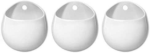 Mkono 4 Inch Wall Mounted Planter Round Ceramic Hanging Plant Holder Decorative - Image 5