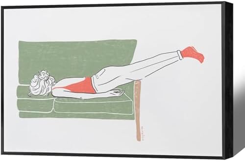 Modern Female Portrait Canvas Wall Art A Decadent Woman Rest Posters Wall Art by Unknown