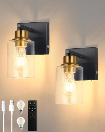 Wireless Battery Operated Wall Sconce Set of Two by Rayogale