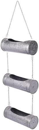 GoCraft Hanging Wall Planter, 3 Tier Galvanized Metal, 12 Inch, Rustic by GoCraft