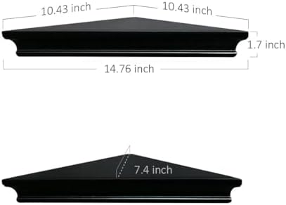AHDECOR Black Floating Corner Shelves, Elegant Wall-Mounted Corner Shelf - Image 4