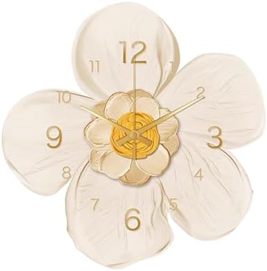 Ergocar Wall Clock, Art Deco Crystal Porcelain Flower Modern Wall Clock by Ergocar
