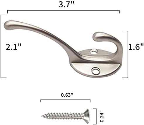 30 Pack Heavy Duty Silvery Dual Coat Hooks - Image 2