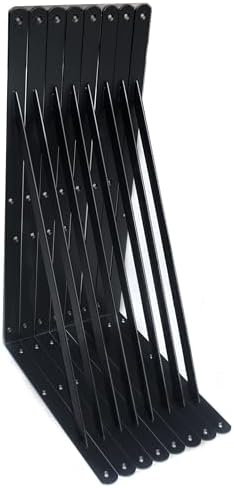 8 Pack L20 x H 12" Black Heavy Duty Shelf Brackets by MHMYDZ