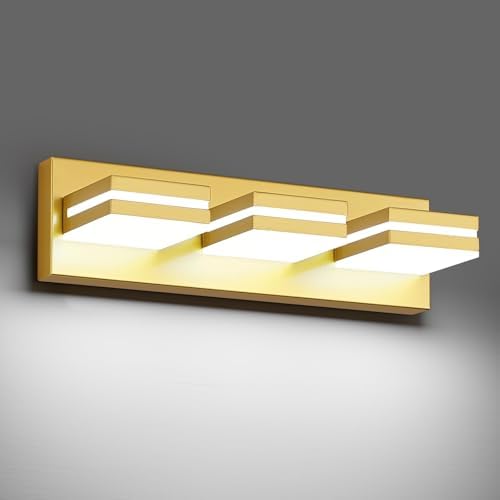 Modern LED Small Gold Acrylic Bathroom Lights Fixtures 3-Light by JZEKVN