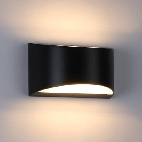 Black Modern LED Wall Sconce Hardwired Indoor Wall Lights Up and Down Wall by BRIVOLART