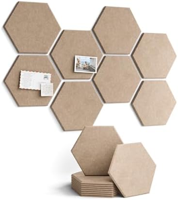 Fluxynara 8-Pack Hexagon Felt Bulletin Board Tiles by FLUXYNARA