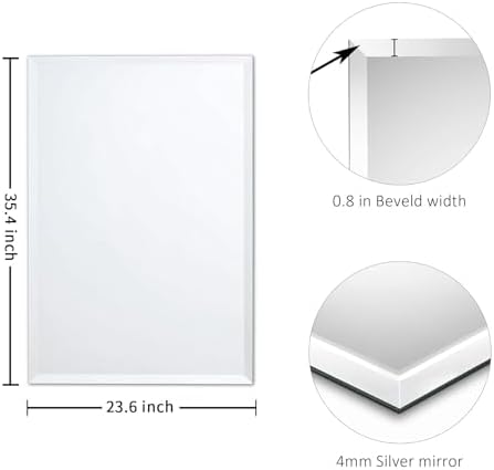 24x36 Inch Bathroom Mirrors for Over Sink, Frameless Mirrors for Wall - Image 7