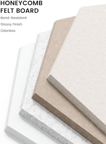 Fluxynara Extra Large 12-Pack Felt Bulletin Board Tiles, Stone Beige - Image 3