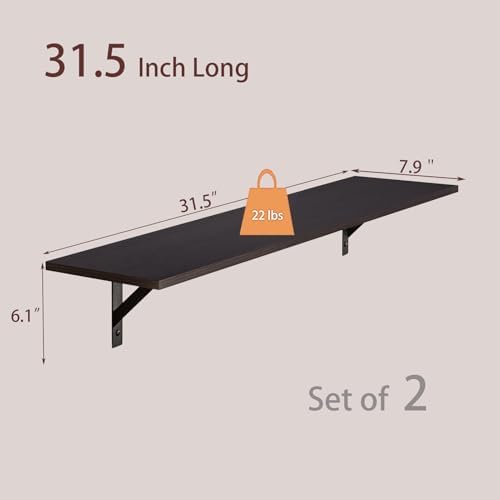 DINZI LVJ Long Wall Shelves, 31.5" Wall Mounted Shelves - Image 3