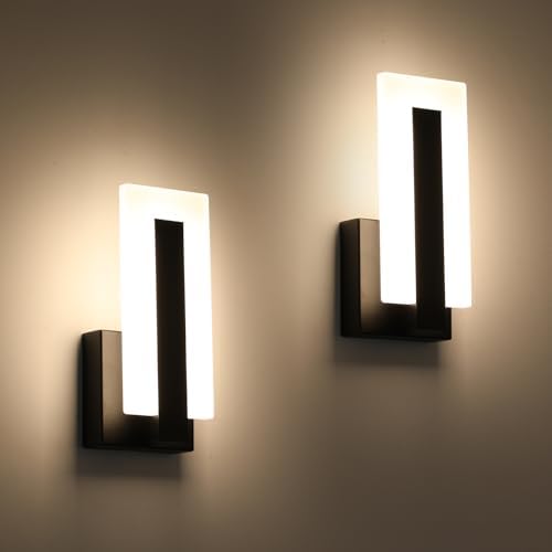 Modern Wall Sconces Set of Two, Led Wall Light 7w, Warm White Beside Light by PasoarLightting