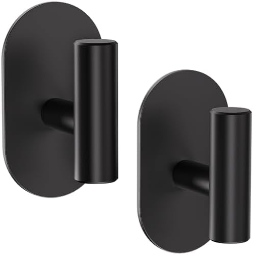 Aikzik Black Adhesive Hooks Heavy Duty, Wall Hooks by Aikzik